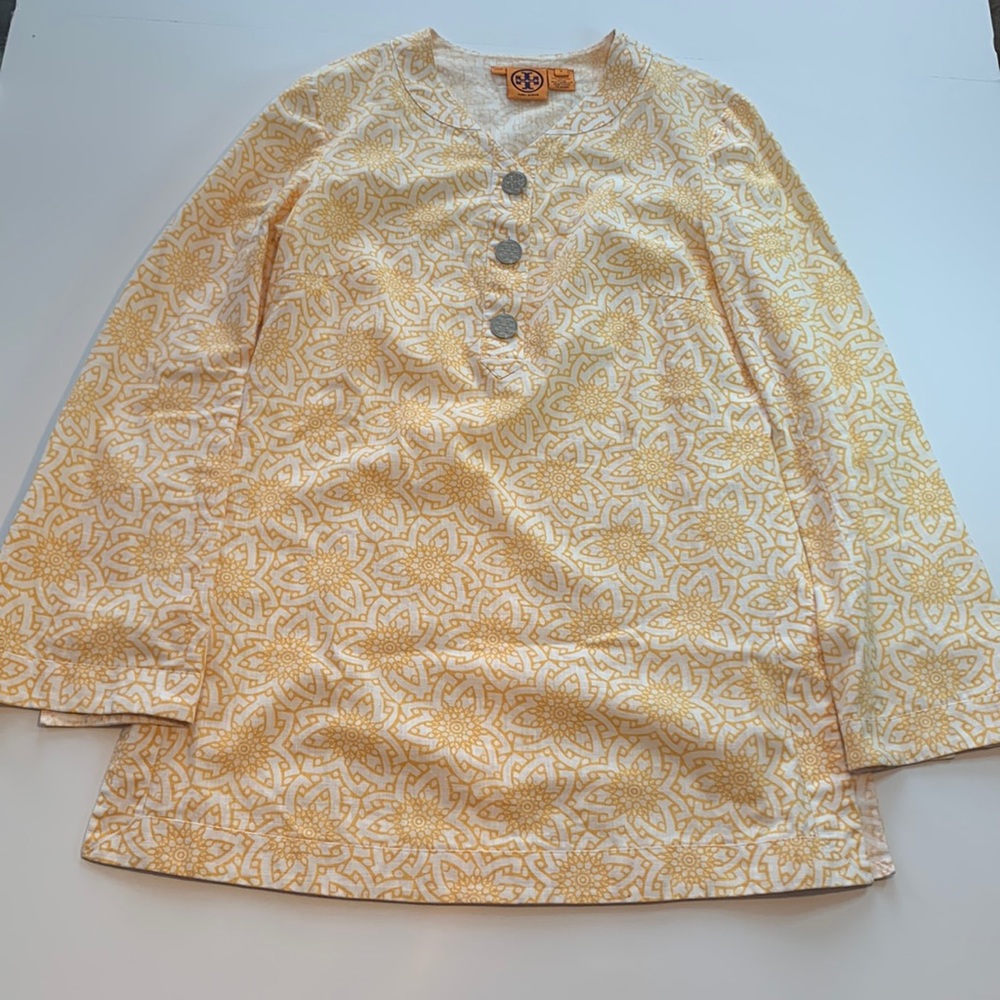 Tory Burch Long Sleeve Linen Tunic Size 6